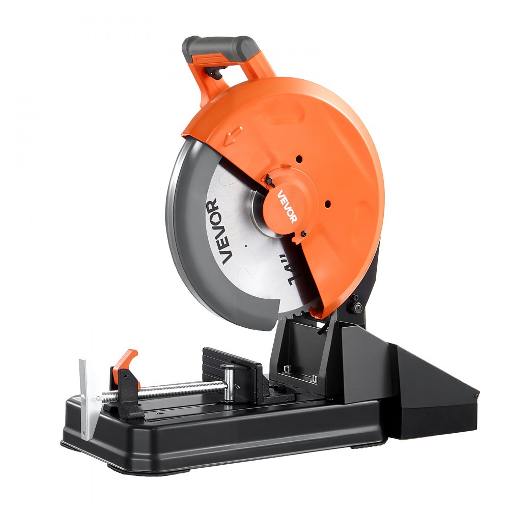 VEVOR Troncatrice a Secco con Lama da 355 mm con Motore Brushless da 3500 W, per Metalli, Angolo Regolabile da -45° a 45°, Velocità da 750 a 1200 giri/min, Taglio a Freddo, con Contenitore per Rifiuti