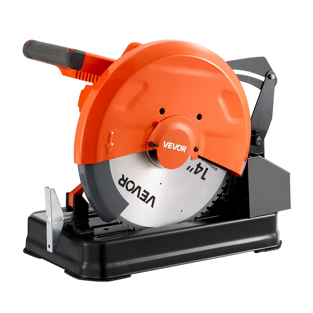 VEVOR Troncatrice a Secco con Lama da 355 mm con Motore Brushless da 3500 W, per Metalli, Angolo Regolabile da -45° a 45°, Velocità da 750 a 1200 giri/min, Taglio a Freddo, con Contenitore per Rifiuti