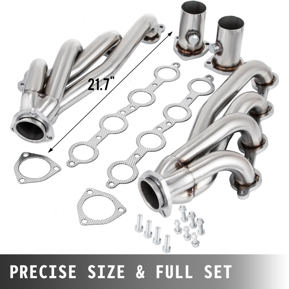 VEVOR Collettore di Scarico in Acciaio Inox per Motore Universali LS Swap S10 V8 Solo 4.8/5.3/5.7/6.0/6.2 L, Kit Collettore di Scarico con Guarnizioni 57x34x14 cm Parte di Ricambio per Camion SUV Auto