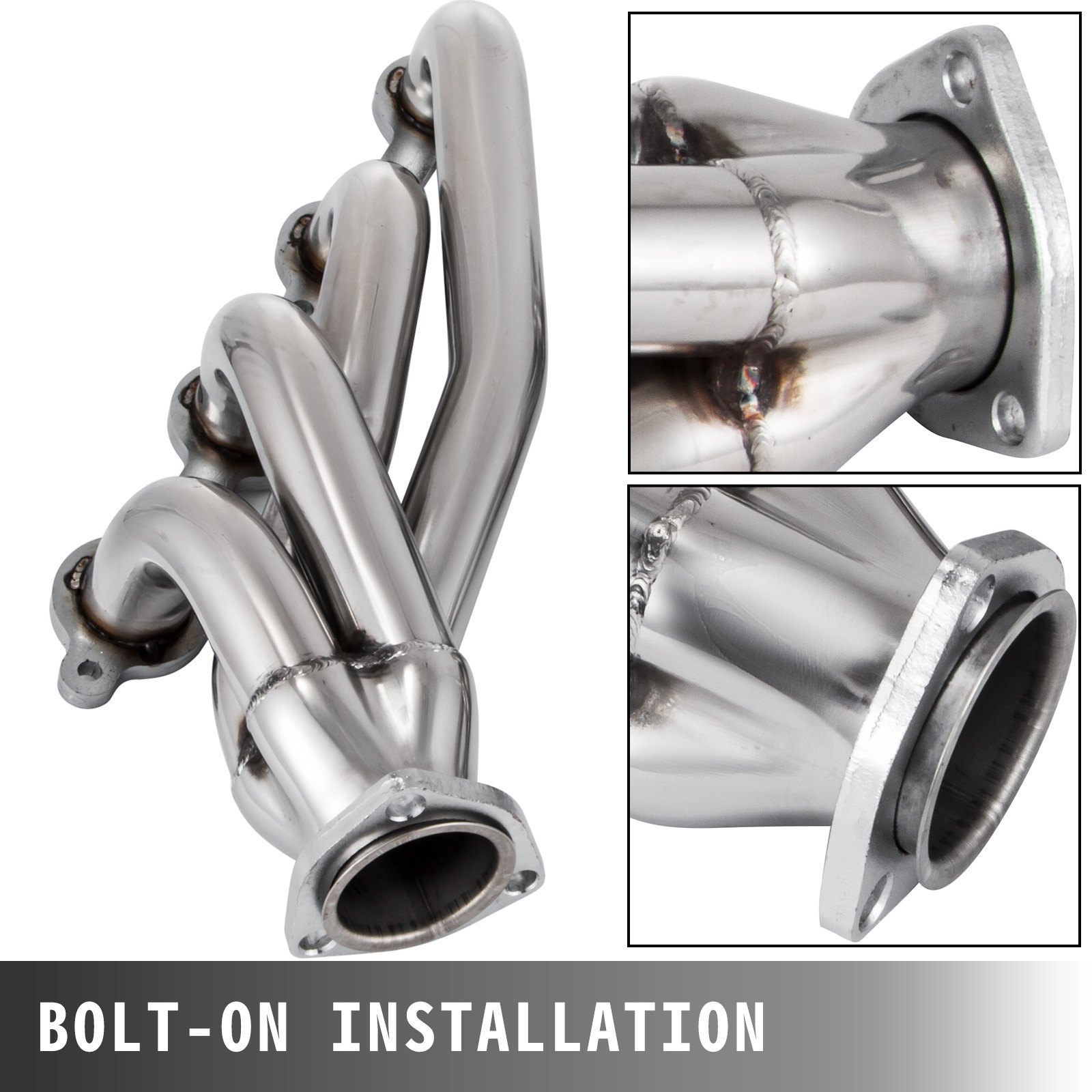 VEVOR Collettore di Scarico in Acciaio Inox per Motore Universali LS Swap S10 V8 Solo 4.8/5.3/5.7/6.0/6.2 L, Kit Collettore di Scarico con Guarnizioni 57x34x14 cm Parte di Ricambio per Camion SUV Auto