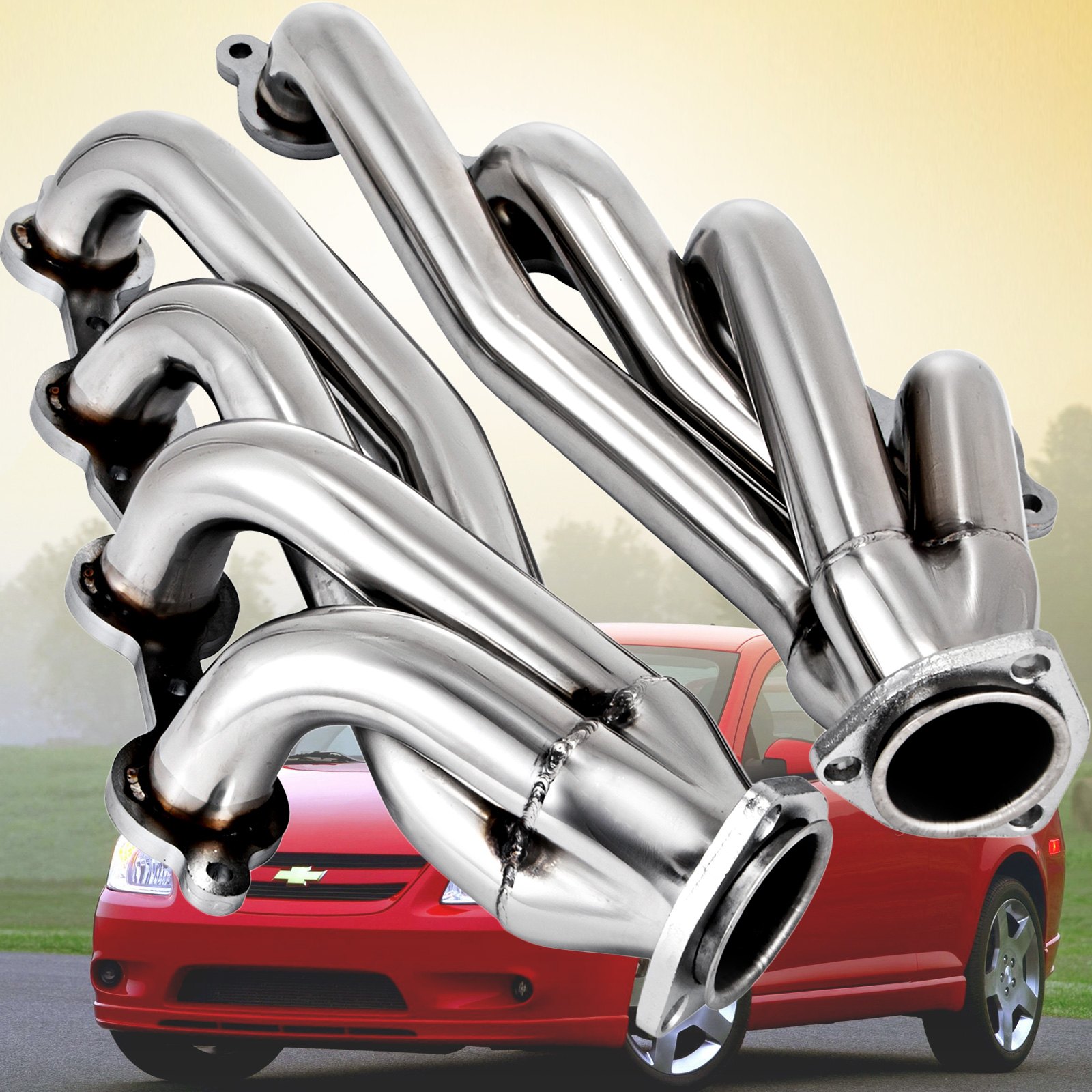 VEVOR Collettore di Scarico in Acciaio Inox per Motore Universali LS Swap S10 V8 Solo 4.8/5.3/5.7/6.0/6.2 L, Kit Collettore di Scarico con Guarnizioni 57x34x14 cm Parte di Ricambio per Camion SUV Auto