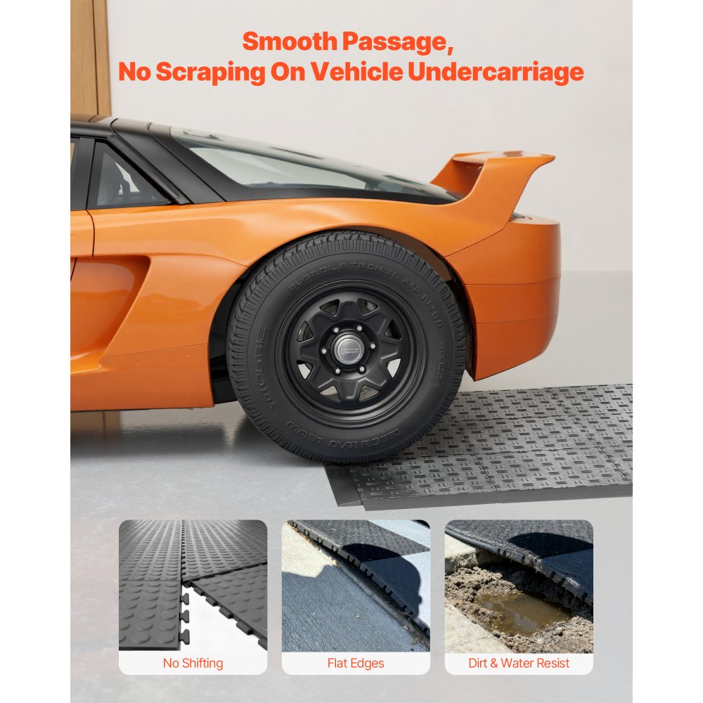 VEVOR Bordo per Piastrelle con Clip Kit di Bordi di Transizione per Pavimenti da Garage Maschili 15 pezzi Facili da Montare, Compatibili Solo con i Tappetini da Garage VEVOR a 6 Blocchi Aggiornati