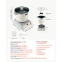 VEVOR Impastatrice Elettrica con Funzione di Lievitazione Acciaio Inox 7 L Pentola Ideale per Impasto di Pizza, Pane, Fufu, Contenitore in Alluminio, Antiaderente, Timer, Pannello Controllo Frontale