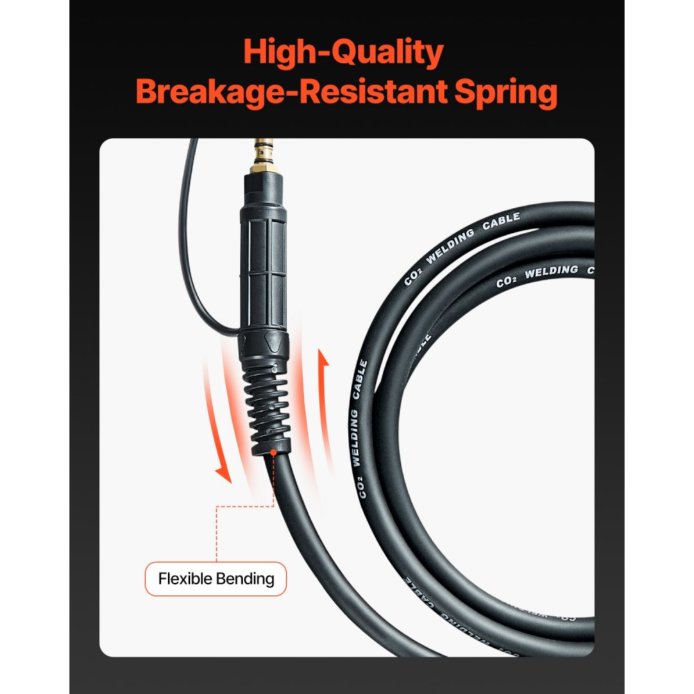 VEVOR 100-A welding coil gun with 3 m cable, compatible with Hobart Handler 210 MVP MIG welding machines, suitable for 0.58/0.0762/0.0899 cm flux-cored/solid/aluminum welding wires