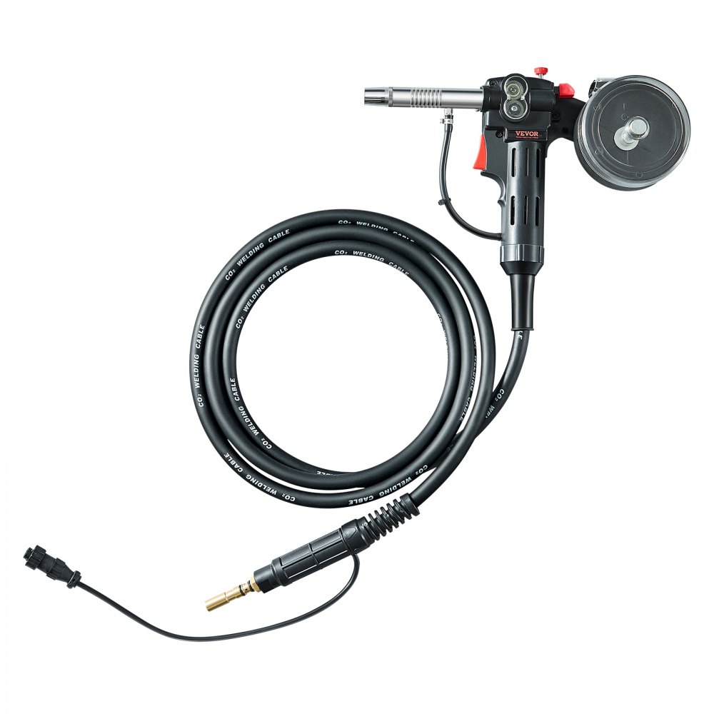 VEVOR 100-A welding coil gun with 3 m cable, compatible with Hobart Handler 210 MVP MIG welding machines, suitable for 0.58/0.0762/0.0899 cm flux-cored/solid/aluminum welding wires
