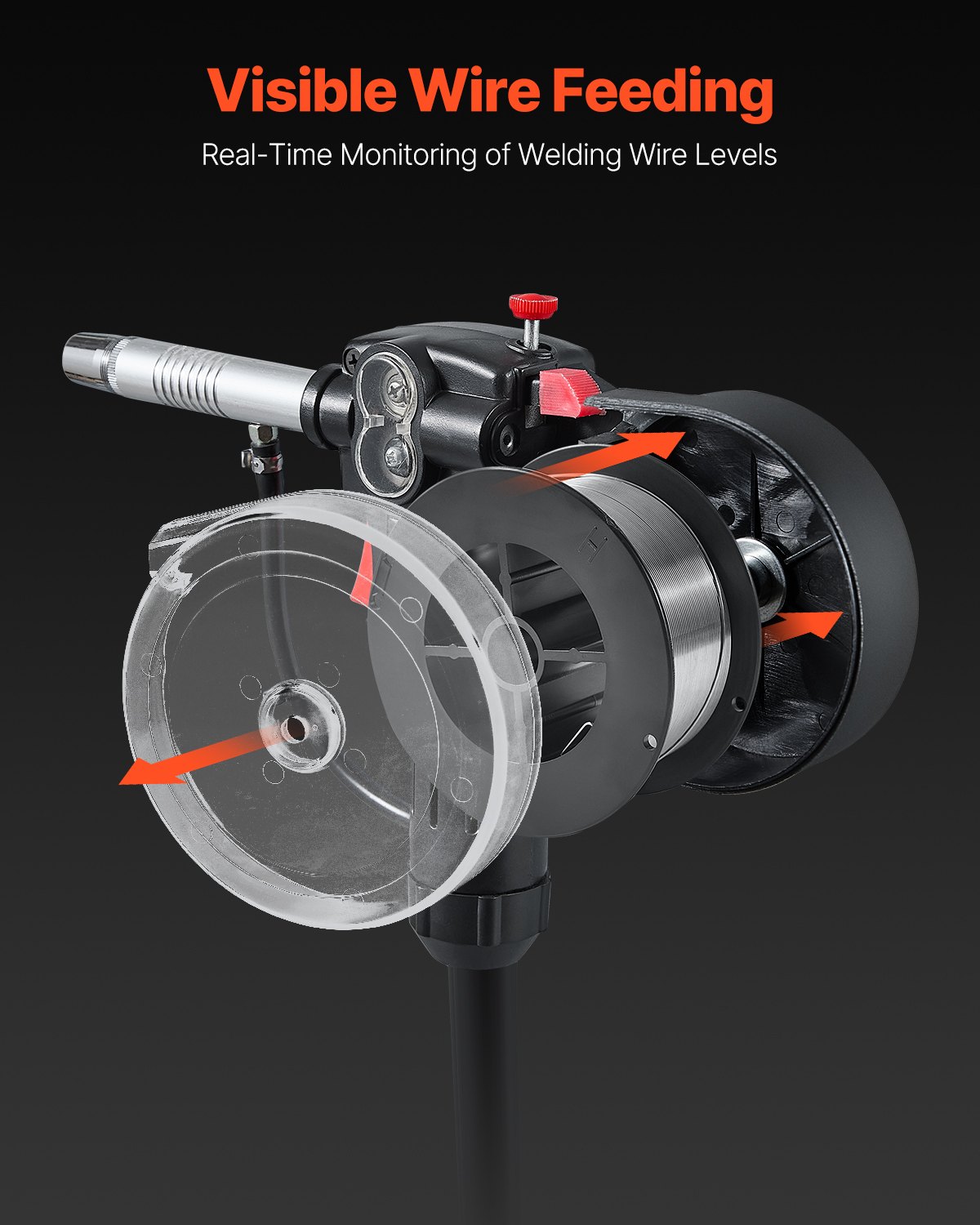 VEVOR 100-A welding coil gun with 3 m cable, compatible with Hobart Handler 210 MVP MIG welding machines, suitable for 0.58/0.0762/0.0899 cm flux-cored/solid/aluminum welding wires