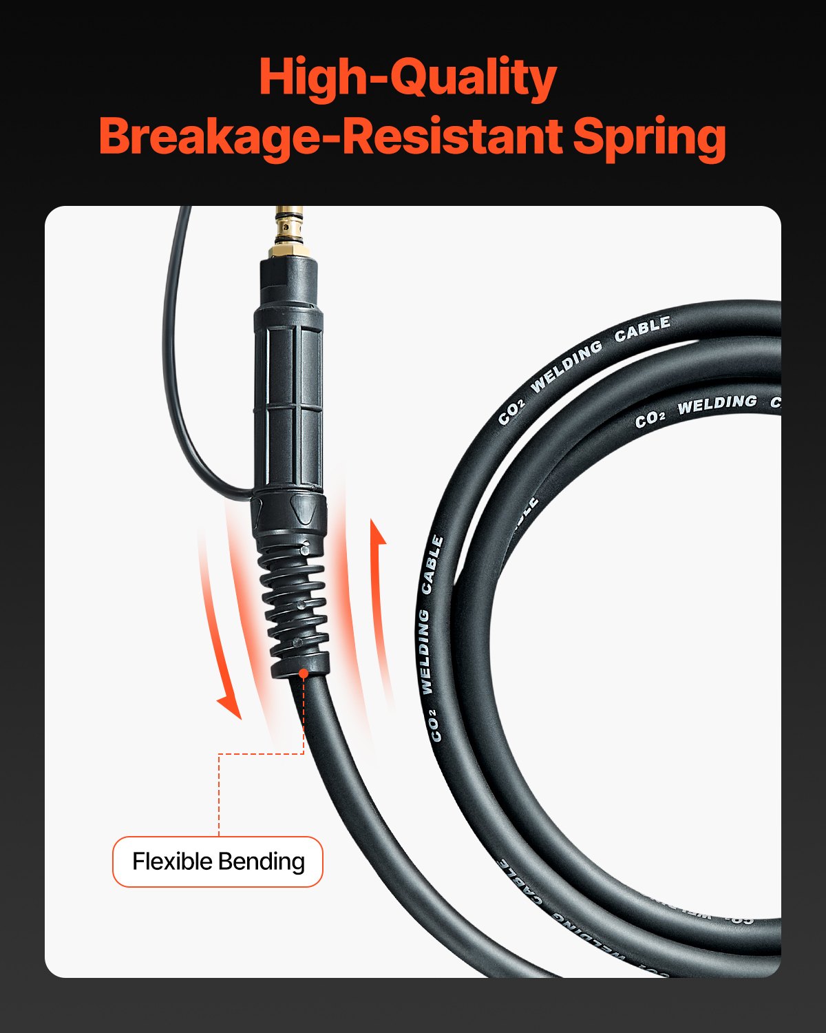 VEVOR 100-A welding coil gun with 3 m cable, compatible with Hobart Handler 210 MVP MIG welding machines, suitable for 0.58/0.0762/0.0899 cm flux-cored/solid/aluminum welding wires