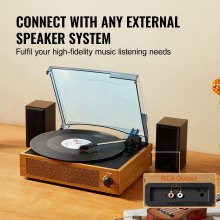 VEVOR Giradischi in Vinile 3 Velocità Altoparlanti Stereo Integrati da 3 W