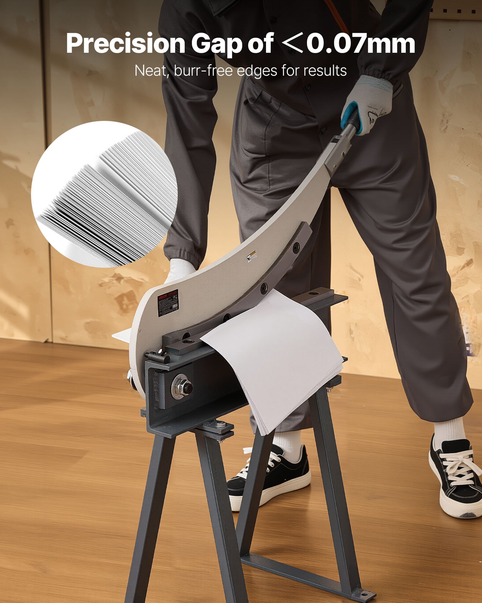 VEVOR Cesoia a Ghigliottina, Taglierina da Banco con Larghezza del Letto di 500 mm, Cesoia Manuale per la Lavorazione di Lamiere, con Materiale Q235, Alta Precisione, Supporto, per Alluminio