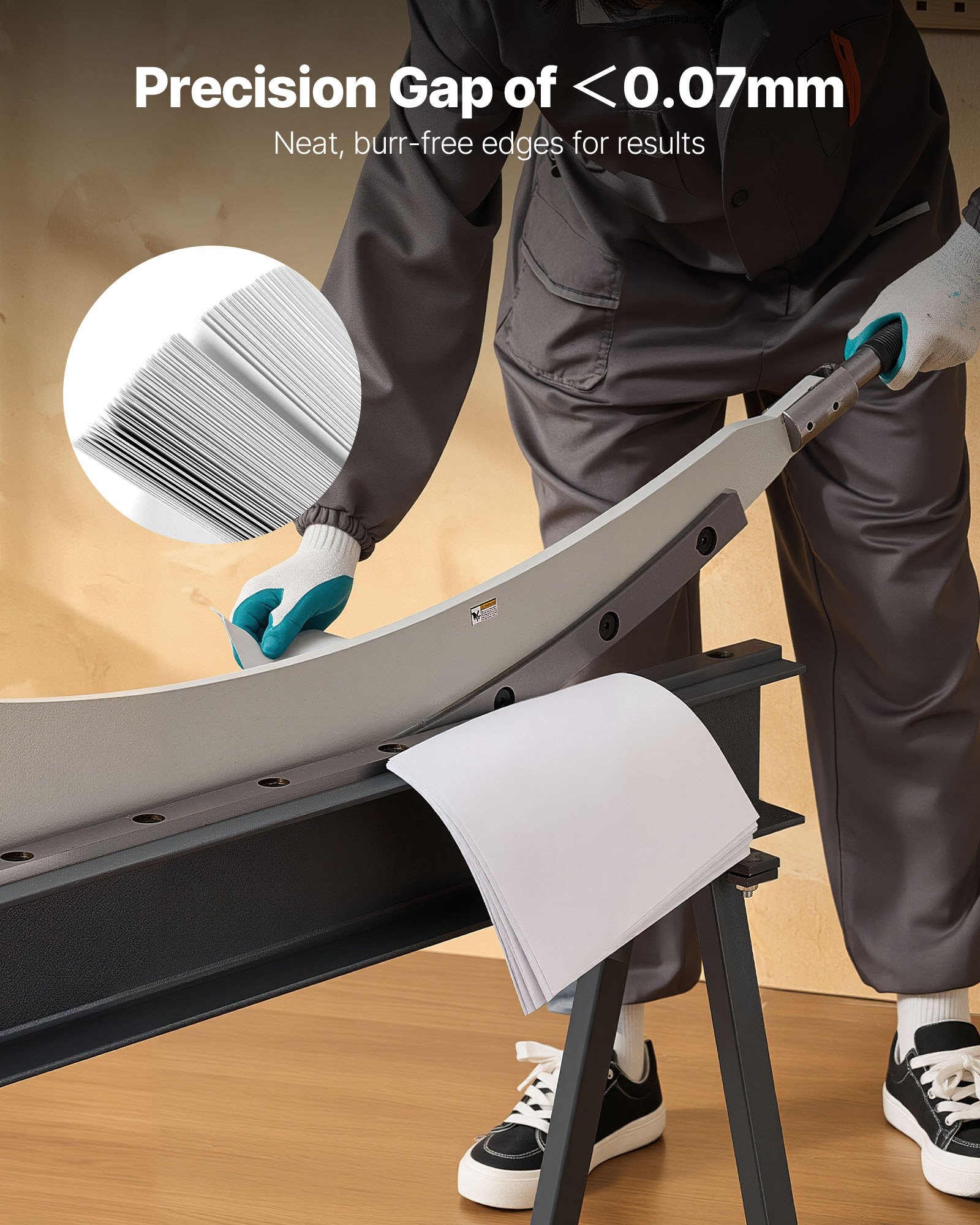 VEVOR Cesoia a Ghigliottina, Taglierina da Banco con Larghezza del Letto di 1000 mm, Cesoia Manuale per la Lavorazione di Lamiere, con Materiale Q235, Alta Precisione, Supporto, per Alluminio