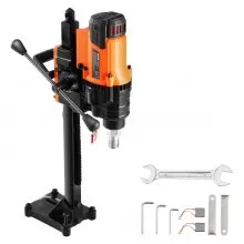 VEVOR Trapano a Carotaggio Diamantato, Diametro di Perforazione da 20 a 200 mm Macchina Carotatrice per Calcestruzzo Robusto 3000 W con Supporto, Senza Guarnizione Idraulica, per Calcestruzzo, Mattoni