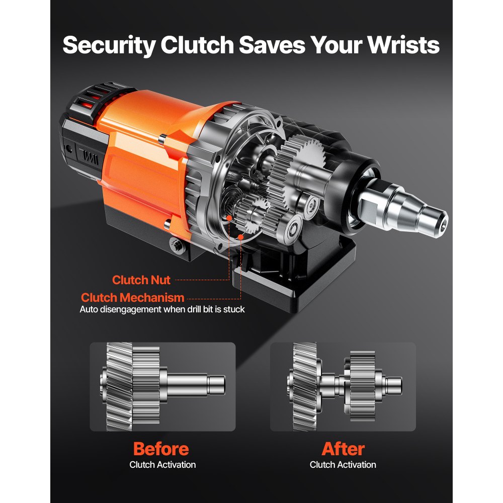VEVOR Carotatrice per Calcestruzzo, Diametro di Foratura 20 a 200 mm Trapano a Carotaggio per Calcestruzzo a Secco e a Umido con Supporto, 8 Punte da Trapano, Velocità 850 giri/min, 3000 W