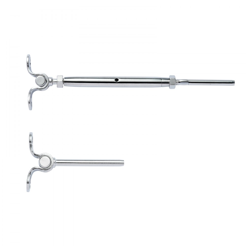 VEVOR Kit ringhiera per cavi/hardware per palo in legno angolo regolabile da 1/8" in acciaio inox T316, grado marino fune metallica da 1/8", angolo da 0 a 180 gradi argento (confezione da 10)