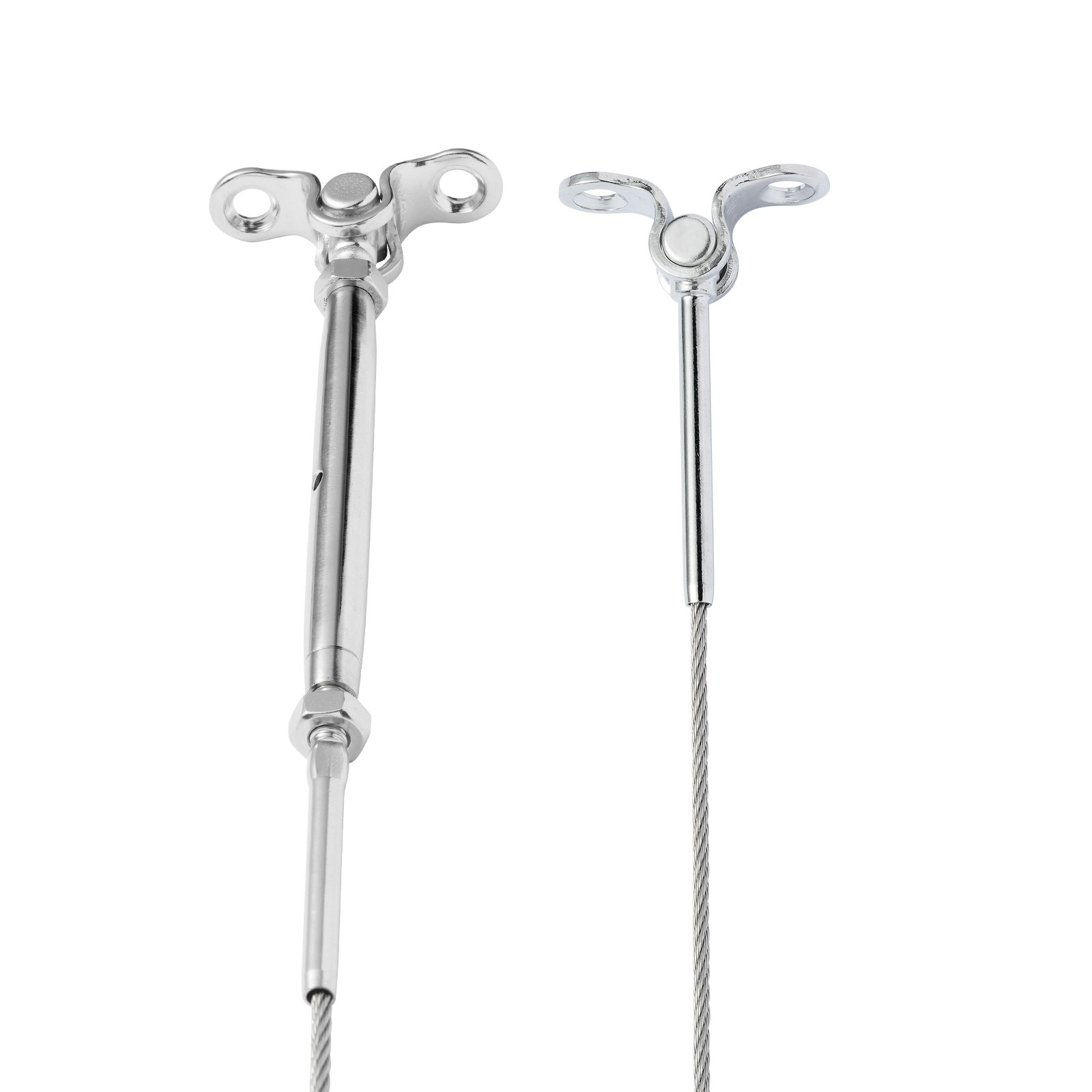 VEVOR Kit ringhiera per cavi/hardware per palo in legno con angolo regolabile da 1/8" T316, grado marino per fune metallica da 1/8", angolo da 0 a 180 gradi argento (confezione da 30)