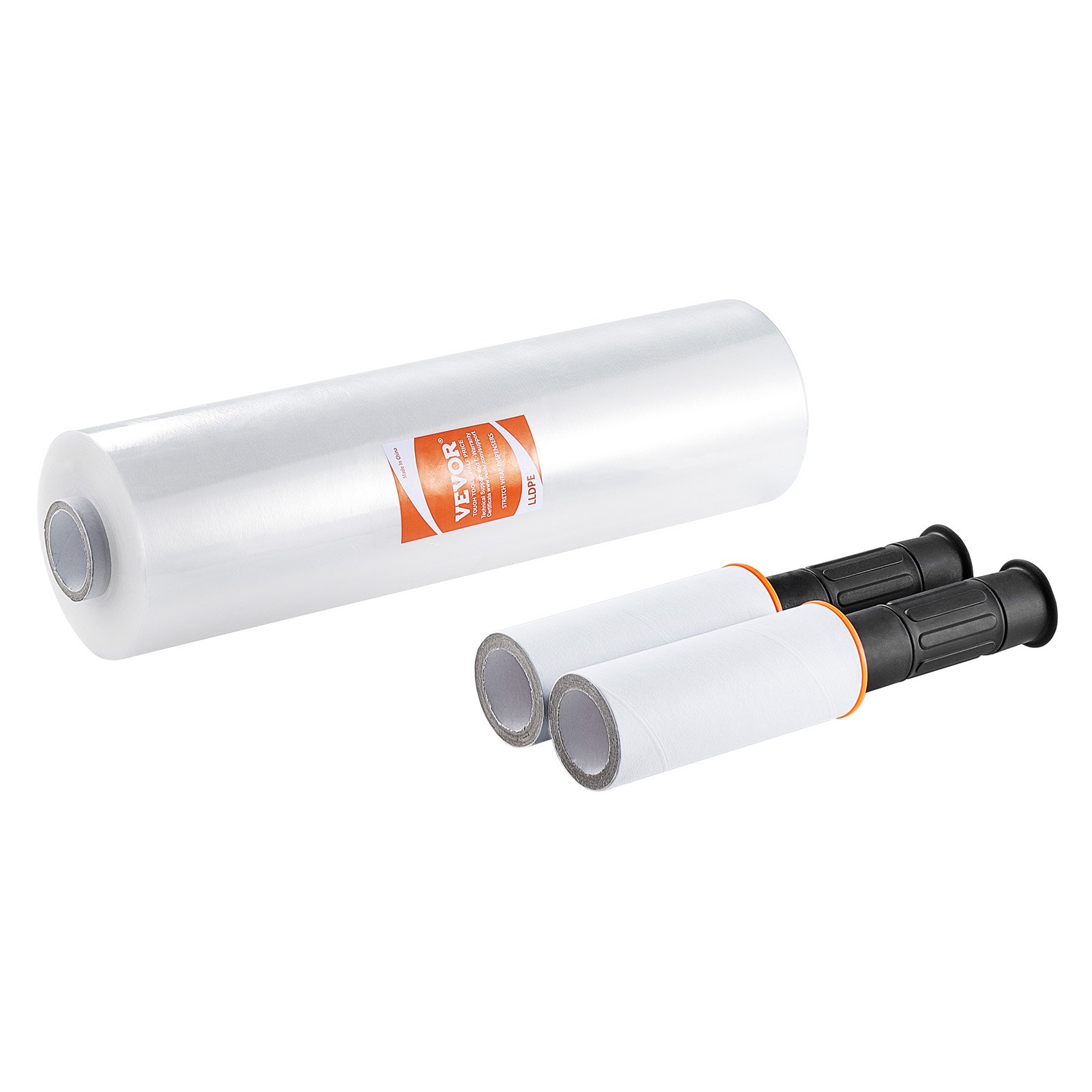 VEVOR Pellicola Estensibile Rotolo di Pellicola Estensibile Trasparente 381 mm x 305 m, Calibro 80, Pellicola Estensibile con Maniglie per Avvolgimento Spedizione Trasloco