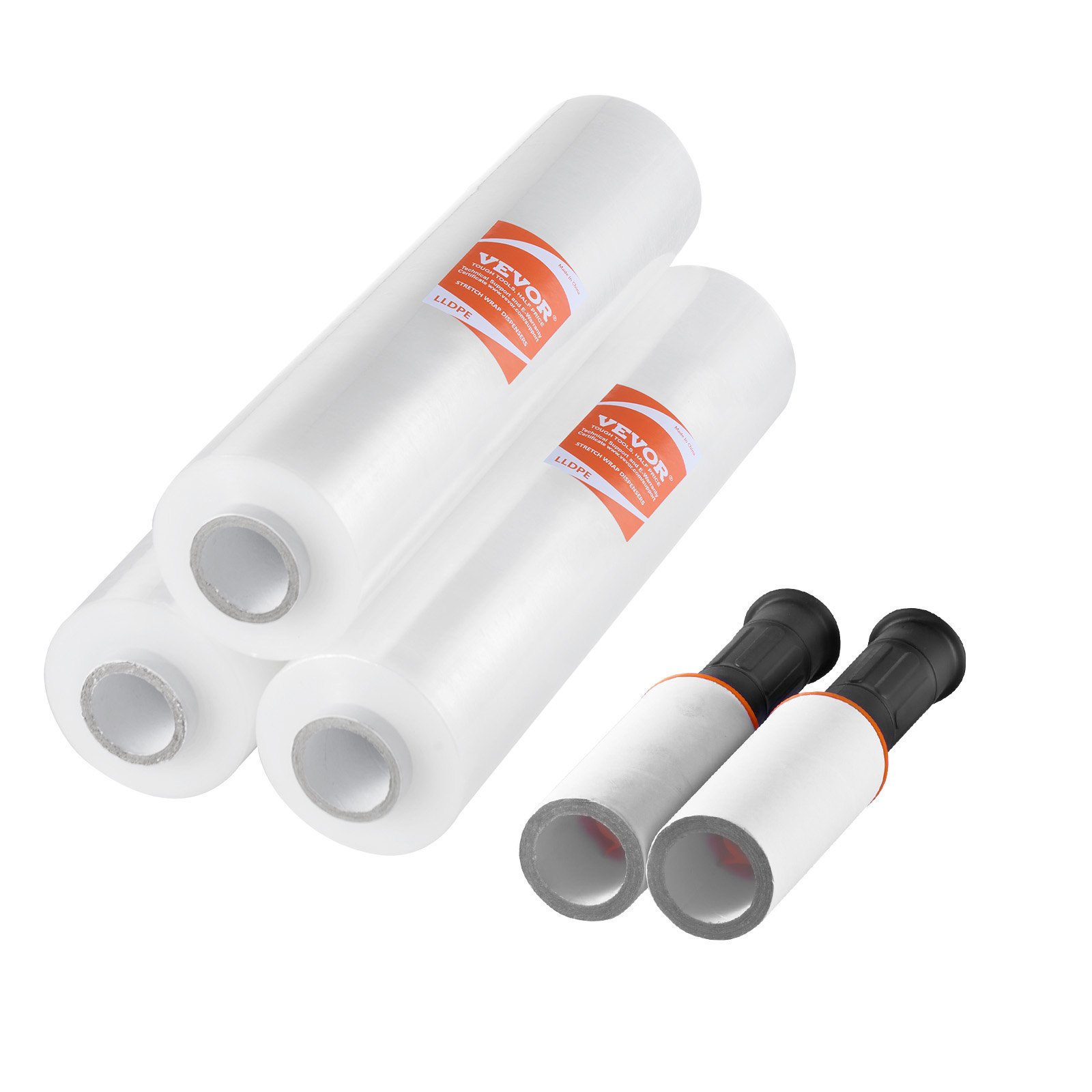 VEVOR Pellicola Estensibile 381 mm x 305 m Rotoli di Pellicola Estensibile Trasparente, Confezione da 3 Pezzi, Calibro 60, Pellicola Estensibile con Maniglie per Avvolgimento Spedizioni Traslochi