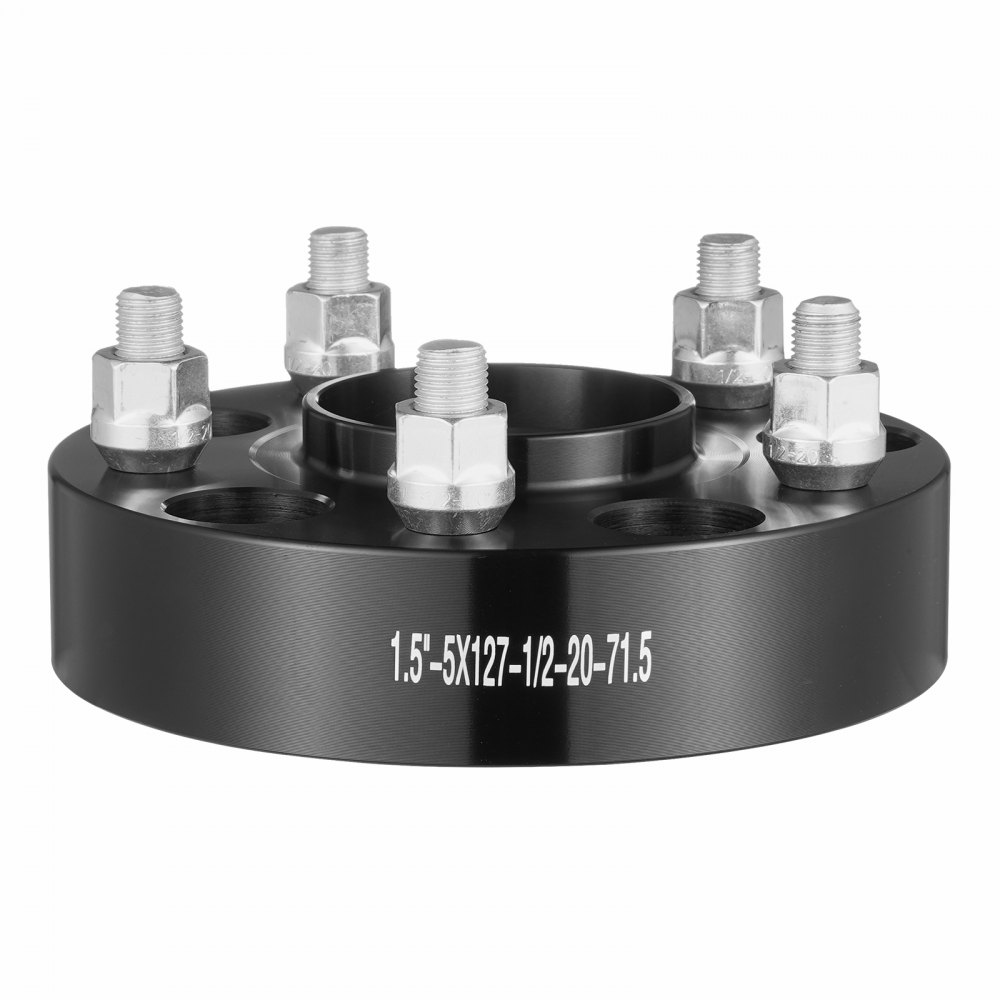 VEVOR Distanziali per Ruote, Adattatori per Ruote 38,1 mm 5 x 139,7 mm Distanziatore Forgiato 5 Alette, Distanziali Mozzi Auto M1/2-20 con Alesaggio da 71,5 mm Adatti per Jeep Journey, 4 Pezzi Neri
