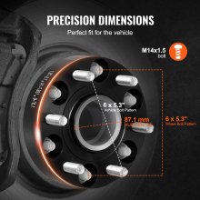 VEVOR Distanziali per Ruote 38,1 mm 6 x 134,62 mm Distanziale Forgiato 5 Alette