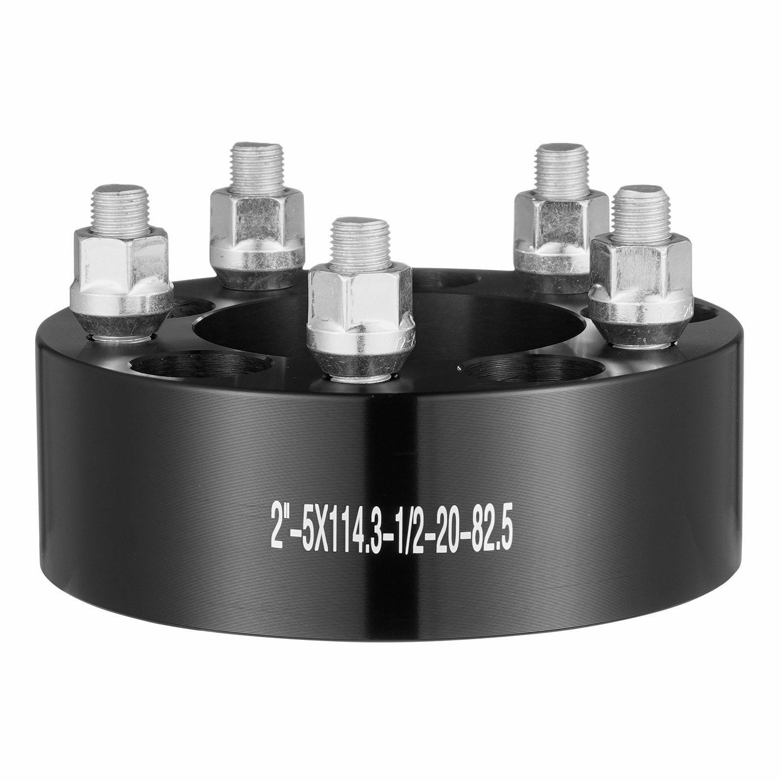 VEVOR Distanziali per Ruote, Adattatori Ruota da 50,8 mm 5 x114,3 mm Distanziale Forgiato a 5 Alette, Distanziali Mozzi Auto con Foro da 82,5 mm 12,7 mm-20 Perni, per Jeep e Ford 1984-2018, 4 PZ Nero