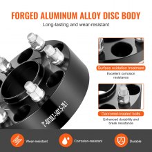 VEVOR Distanziali per Ruote, Adattatori per Ruote 50,8 mm 6 x 139,7 mm Distanziatore Forgiato 6 Alette, Distanziali Mozzi Auto M14 x 1,5 con Foro da 78,1 mm per GMC, Cadillac 1984-2018, 4 Pezzi Neri