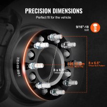 VEVOR Distanziali Ruota Spessore 50,8 mm Distanziale Forgiato a 8 Alette Nero