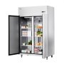 VEVOR commercial refrigerator 1100 L, 2 doors, stainless steel refrigerator with automatic defrost, 6 shelves, temperature control from -2 to +8 °C and 4 wheels