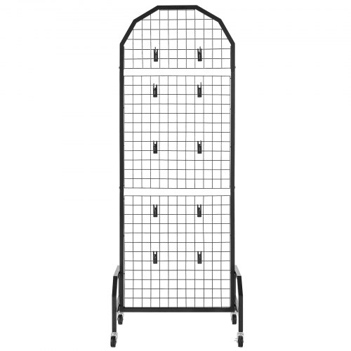 Espositore a pannello a griglia – Espositore per esposizione artigianale con 16 ganci extra, 2 x 1,5 m, griglie in metallo nero, per fiere d'arte al dettaglio – 2 set