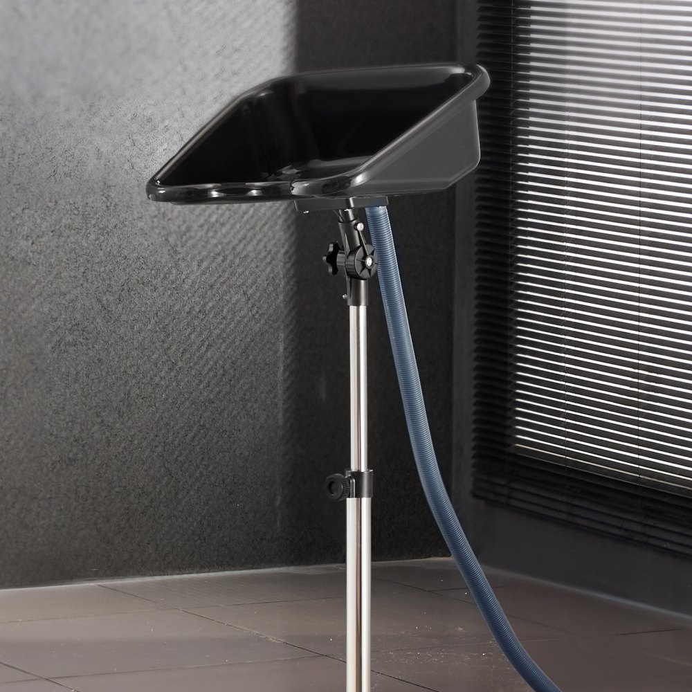 VEVOR Portable Shampoo Bowl, Shampoo Sink with Adjustable Height & Angle, Salon Hair Wash Sink with Drain Hose and Star-Shaped Support Base for Barbershop Beauty Spa Center Home Use