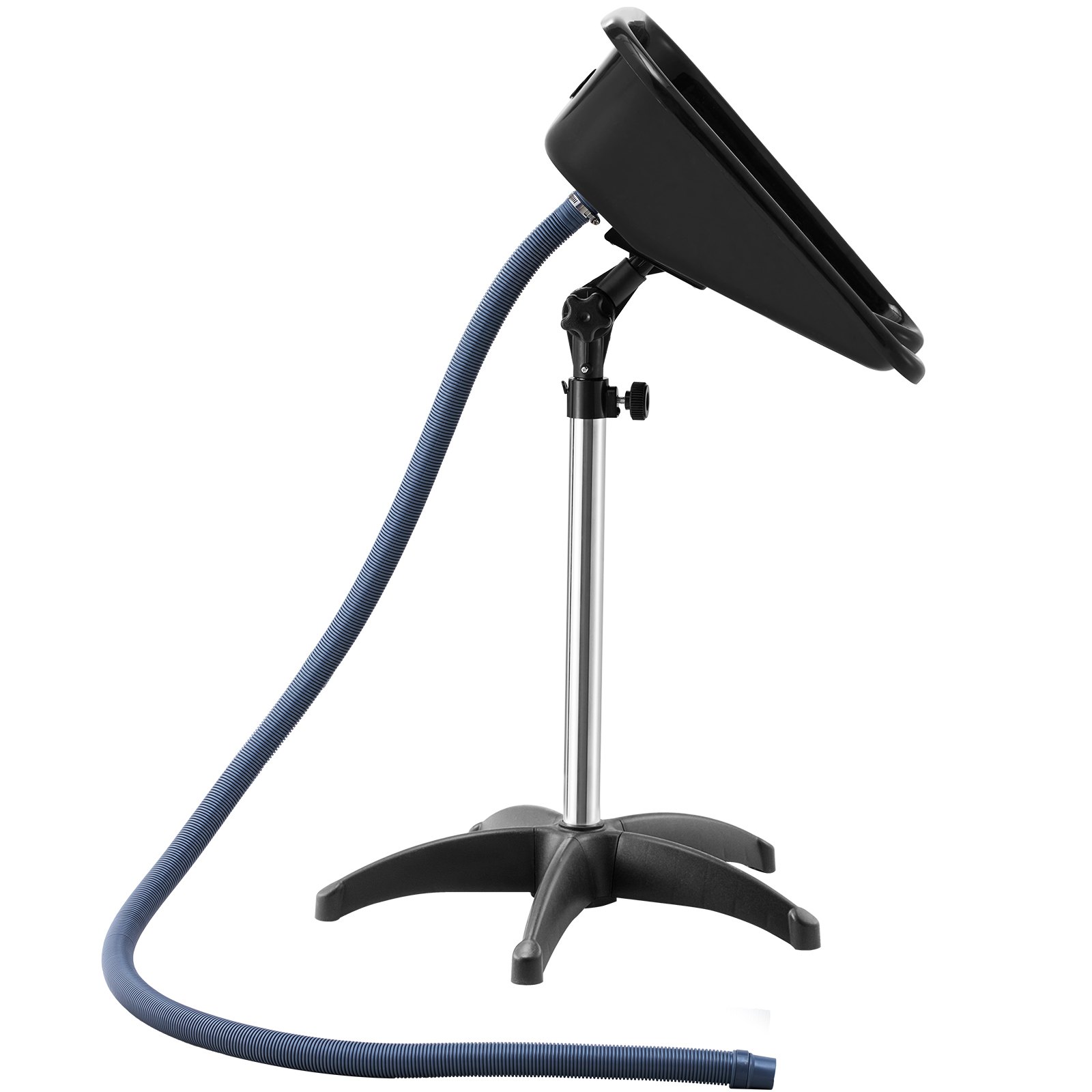 VEVOR Lavatesta Portatile, Lavandino per Shampoo con Altezza e Angolazione Regolabili, per Lavaggio Capelli da Salone con Tubo di Scarico e Base di Supporto per Barbiere, Uso Domestico