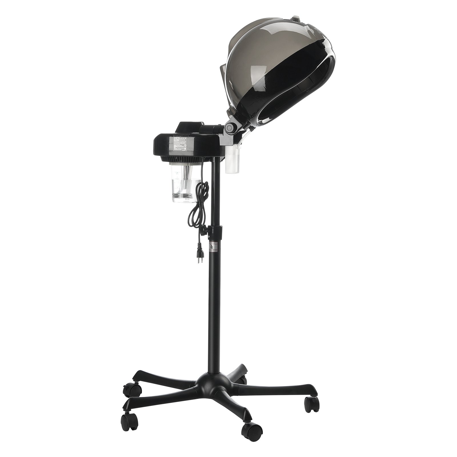 VEVOR Vaporizzatore per Capelli agli Ioni con Cappuccio da 300mm Vaporizzatore per Capelli per Balsami Profondi, 2 Modalità, Vapore per Capelli in Piedi Regolabile in Altezza, 5 Ruote (2 Bloccabili)