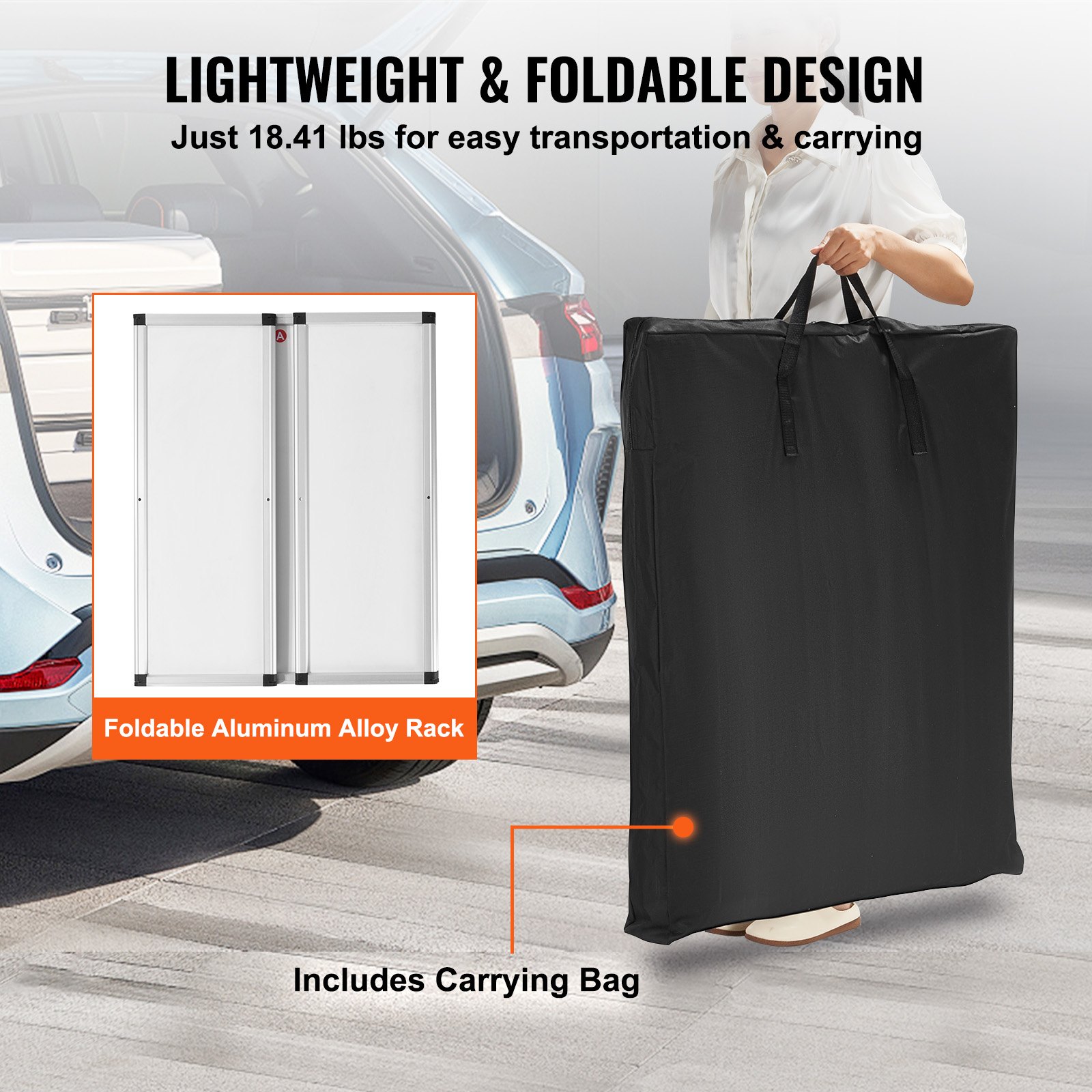 VEVOR Bancone fieristico portatile Bancone fieristico, 785 x 380 x 1815mm Stand fieristico Bancone espositivo, Tavolo da bar pieghevole promozionale per vendita al dettaglio