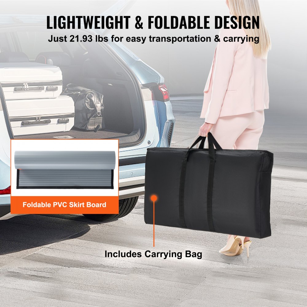 VEVOR Portable Exhibition Counter, 900 x 490 x 940 mm, Exhibition Stand, Foldable Promotional Retail Bar Table, Pop-Up Podium with Storage Shelf, Carrying Bag