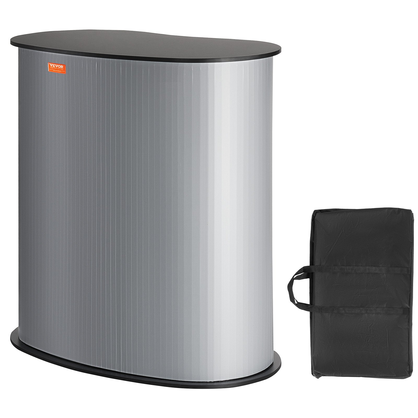 VEVOR Bancone Fieristico Portatile Bancone Fieristico, 900 x 490 x 940 mm Stand Fieristico Banco Espositivo, Tavolo da Bar Pieghevole, Podio Pop-up con Ripiano, Borsa per Trasporto