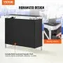 VEVOR Bancone Fieristico Portatile Pieghevole, 975 x 385 x 870 mm Tavolino Fieristico Bancone Espositivo, Bancone Servizio Esterno Pieghevole Tavolo da Bar, Tavolino Reception con Ripiano, Nero