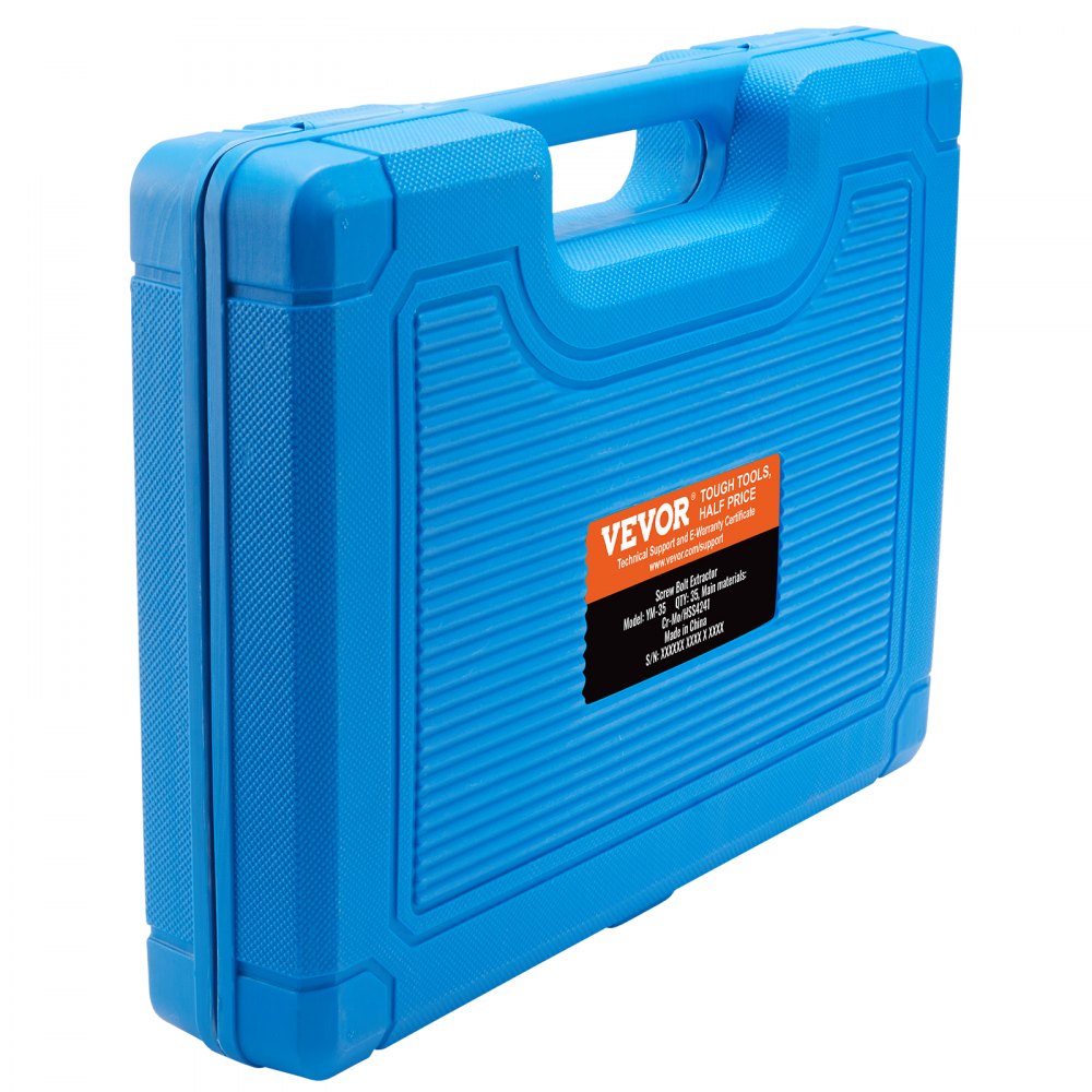 VEVOR Set di Estrattore per Viti 19 Pezzi 3,2 -12,7 mm con 16 Punte da Trapano HSS 2,8-12,7 mm Strumenti per la Rimozione di Viti Danneggiate Set di 35 Pezzi con Valigetta per la Rimozione di Bulloni