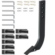 VEVOR Gambo lama arieggiatore 18", gambo del raschietto 4 fori, gambo del ripper con denti conici e perni rimovibili, gambo regolabile per sostituzione, 6 pezzi