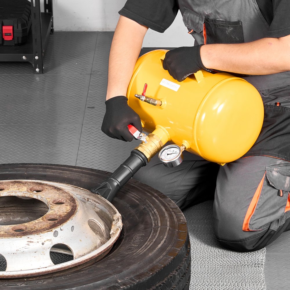 VEVOR Attrezzo per Gonfiaggio Pneumatici per Impieghi Gravosi, 0,6 a 0,8 MPa, 18,9 L Gonfiatore per Sedili con Grilletto Pneumatico per Pick-Up, Camion, ATV, Jeep, Furgone, Trattorino, Camper, Giallo