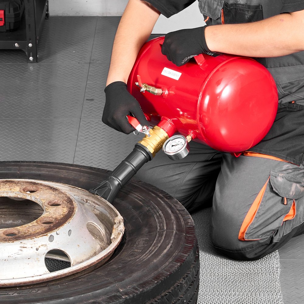 VEVOR Attrezzo per Gonfiaggio Pneumatici per Impieghi Gravosi, 0,6 a 0,8 MPa, 18,9 L Gonfiatore per Sedili con Grilletto Pneumatico per Pick-Up, Camion, ATV, Jeep, Furgone, Trattorino, Camper, Rosso