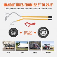VEVOR Kit di Attrezzi 3 Pz Smontagomme Manuale per Autocarro ATV Pneumatici Dimensioni Compatibili 571 - 622 mm, Kit di Stallonatore Manuale per Pneumatici da Garage Officina Fai-da-te Colore Giallo