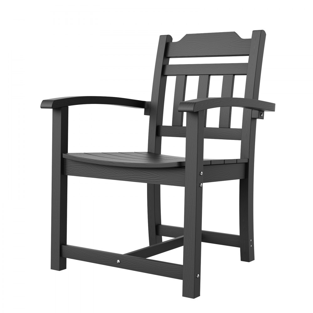 VEVOR Set mobili da giardino da 7 pezzi, set mobili da balcone, 1 tavolo + 6 sedie, 150 kg / 150 kg, gruppo sedute, resistente alle intemperie, resistente al sole, gruppo da pranzo, giardino, nero