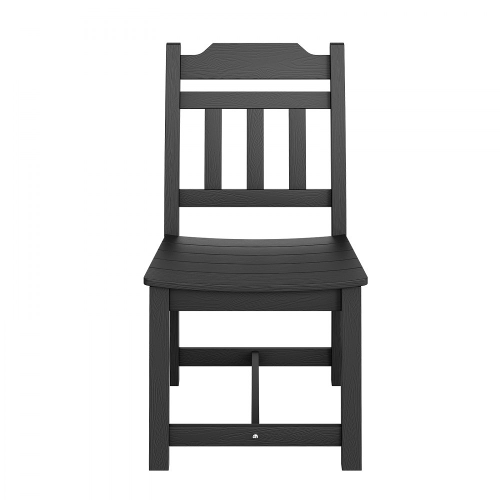 VEVOR 7-piece garden furniture set, balcony furniture set, 1 table + 6 chairs, 150 kg / 150 kg seating group, weatherproof, sunproof, dining set, garden patio furniture set, modern balcony furniture, black