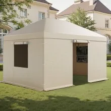 VEVOR Copertura Invernale per Gazebo, per Gazebo Rigidi da 3,10 x 4,41 m, Copertura per Tutte le Stagioni con Pareti Laterali e Finestre in Rete, per Ripari Chiusi, Gazebo non Inclusi