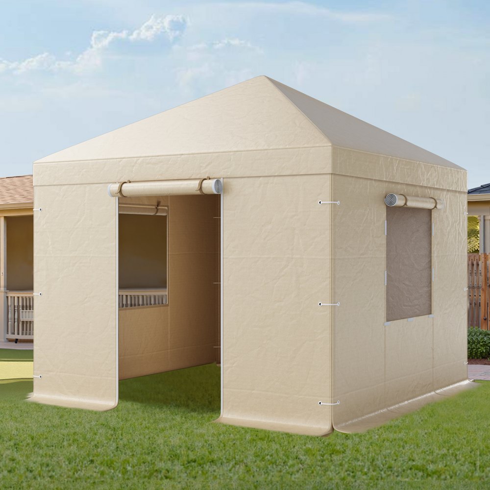 VEVOR Copertura Invernale per Gazebo, per Gazebo Rigidi da 3,07 x 3,07 m, Copertura per Tutte le Stagioni con Pareti Laterali e Finestre in Rete, per Ripari Chiusi, Gazebo non Inclusi