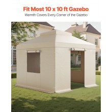 VEVOR Copertura Invernale per Gazebo, per Gazebo Rigidi da 3,07 x 3,07 m, Copertura a Due livelli per Tutte le Stagioni con Pareti Laterali e Finestre in Rete, per Ripari Chiusi, Gazebo non Inclusi