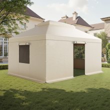 VEVOR Copertura Invernale per Gazebo, per Gazebo Rigidi da 3,68 x 4,89 m, Copertura a Due livelli per Tutte le Stagioni con Pareti Laterali e Finestre in Rete, per Ripari Chiusi, Gazebo non Inclusi