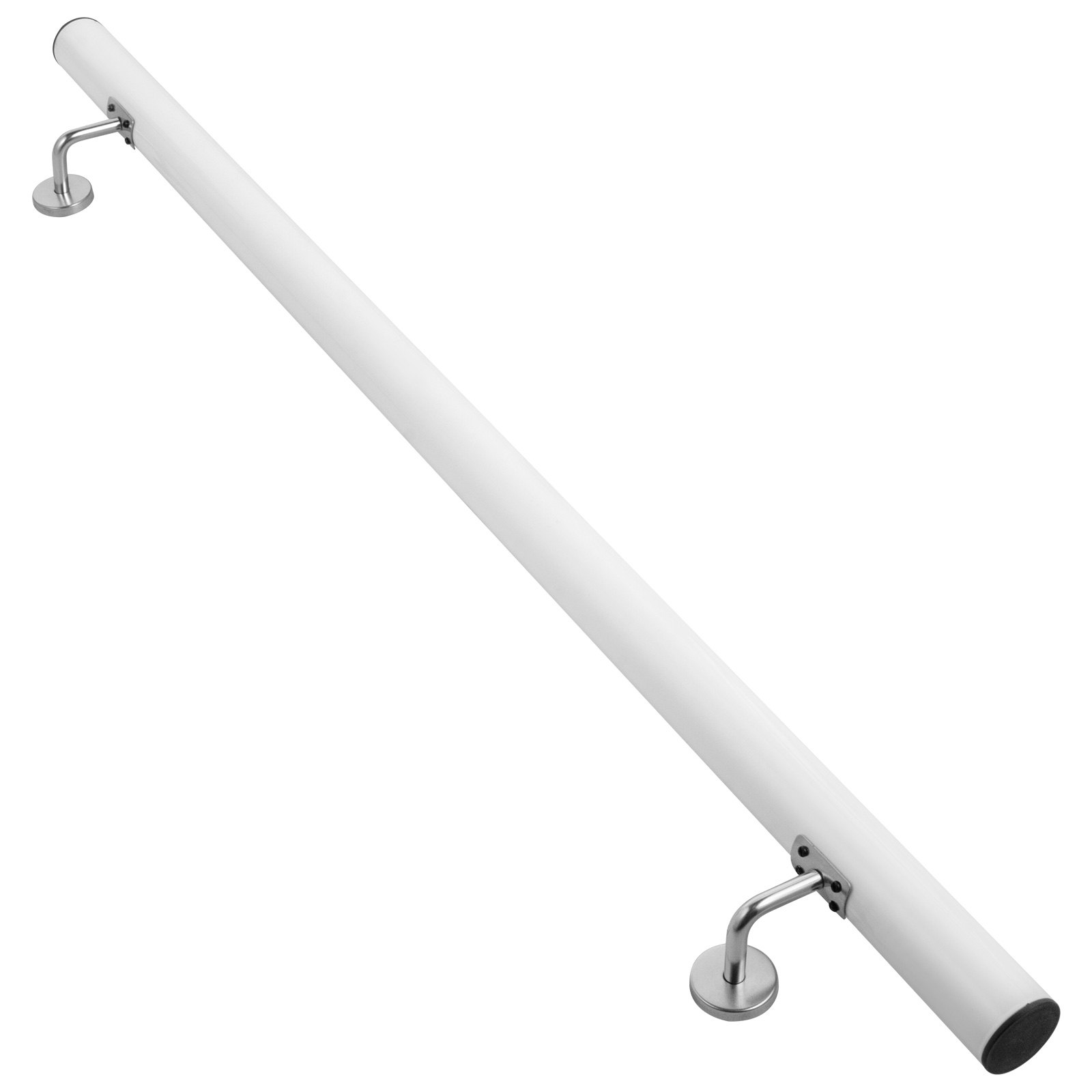 VEVOR Corrimano per scala Passamano Lunghezza 3 piedi 91,4 cm Colore Bianco Ringhiera per scala in Acciaio Tubo Tondo Dritto Corrimano in Alluminio