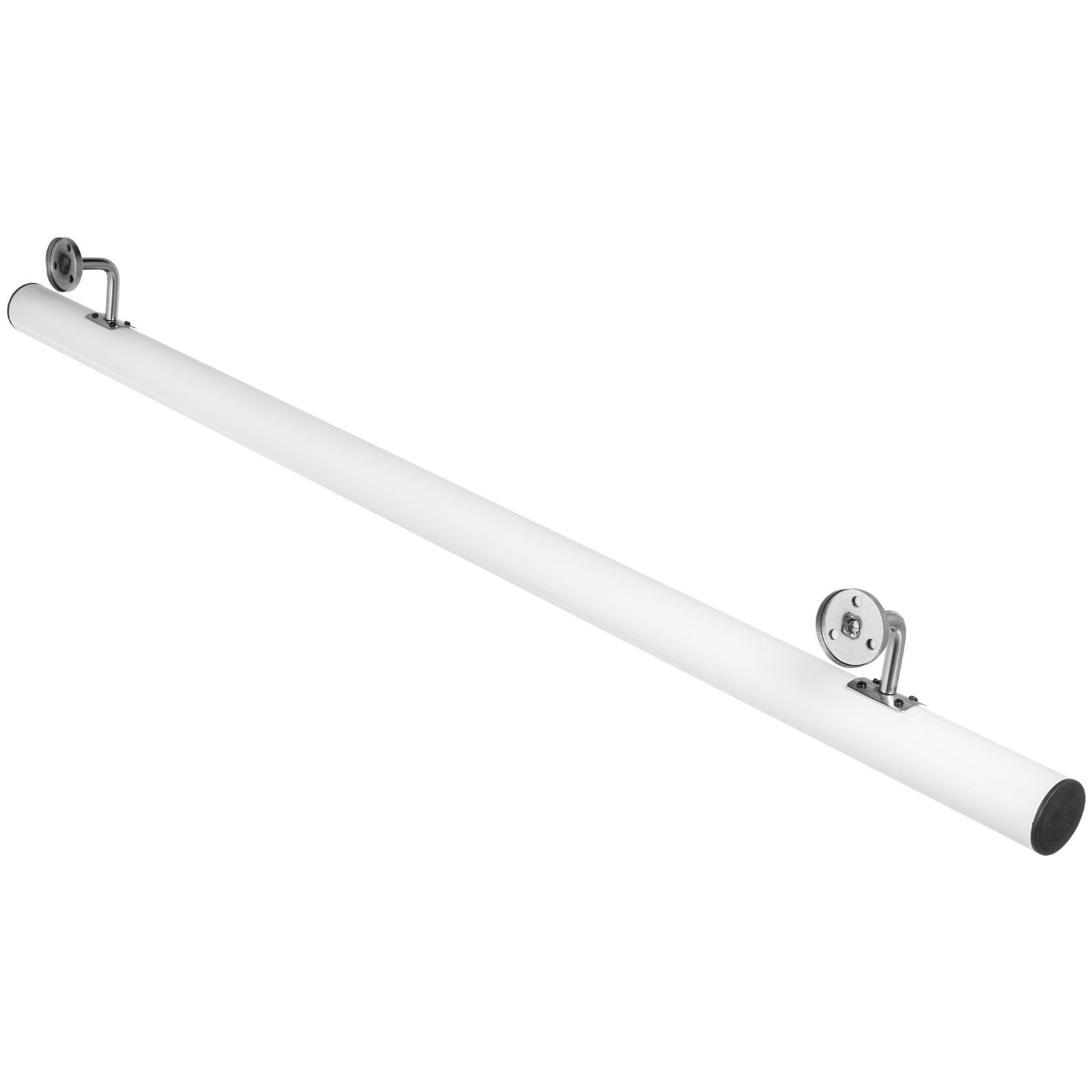 VEVOR Corrimano per scala Passamano Lunghezza 3 piedi 91,4 cm Colore Bianco Ringhiera per scala in Acciaio Tubo Tondo Dritto Corrimano in Alluminio