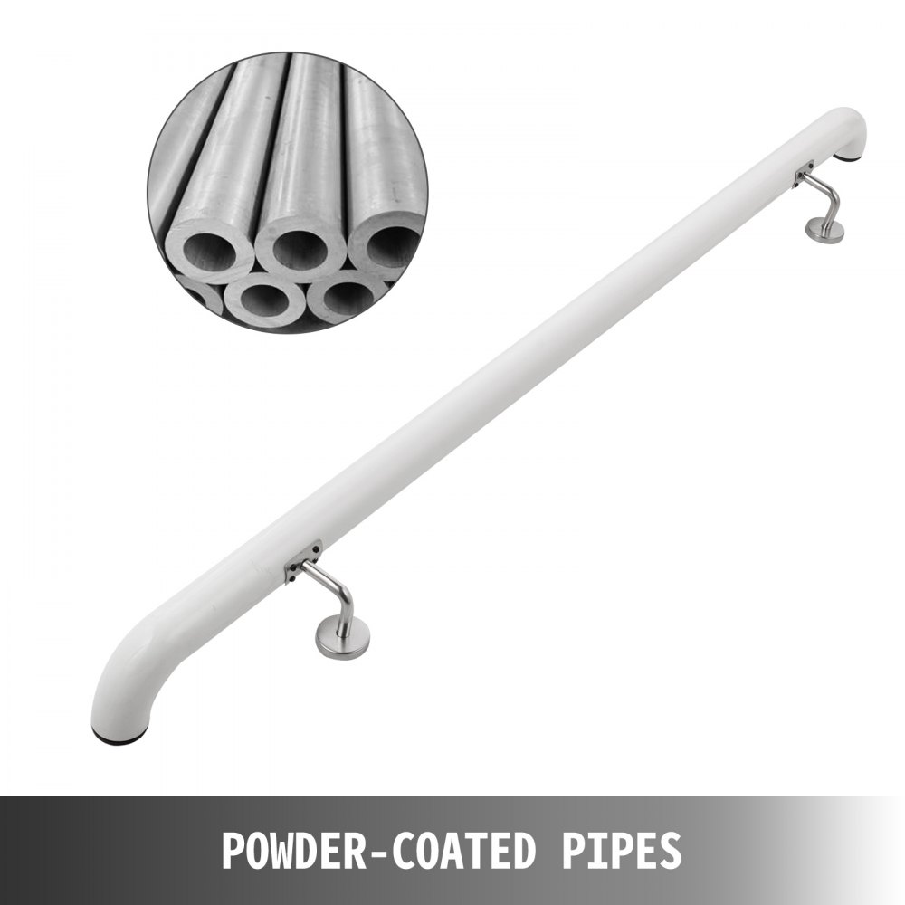 Ringhieraper Scale Corrimano Per Scale In Alluminio Lunghezza 3 Piedi In Bianco