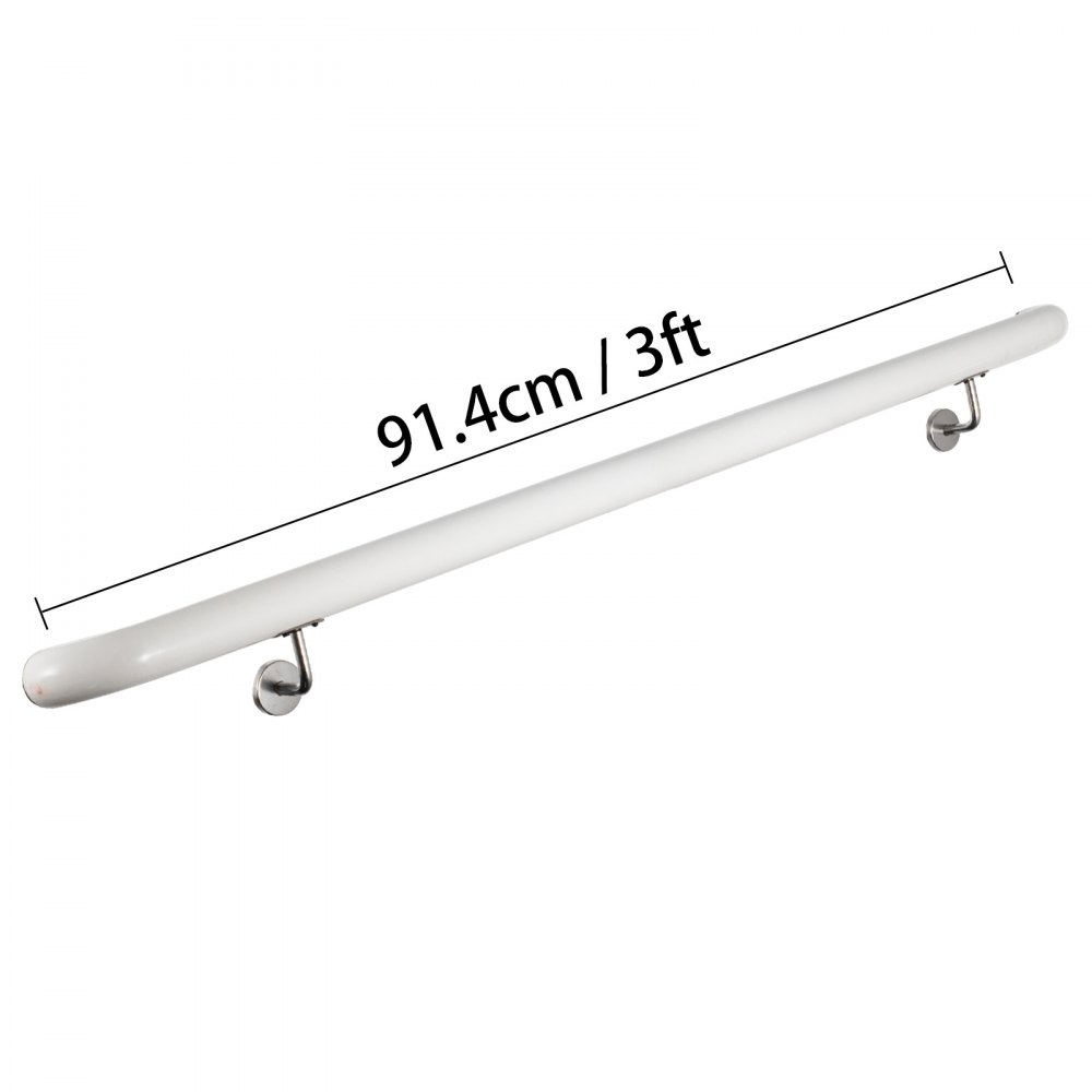 Ringhieraper Scale Corrimano Per Scale In Alluminio Lunghezza 3 Piedi In Bianco