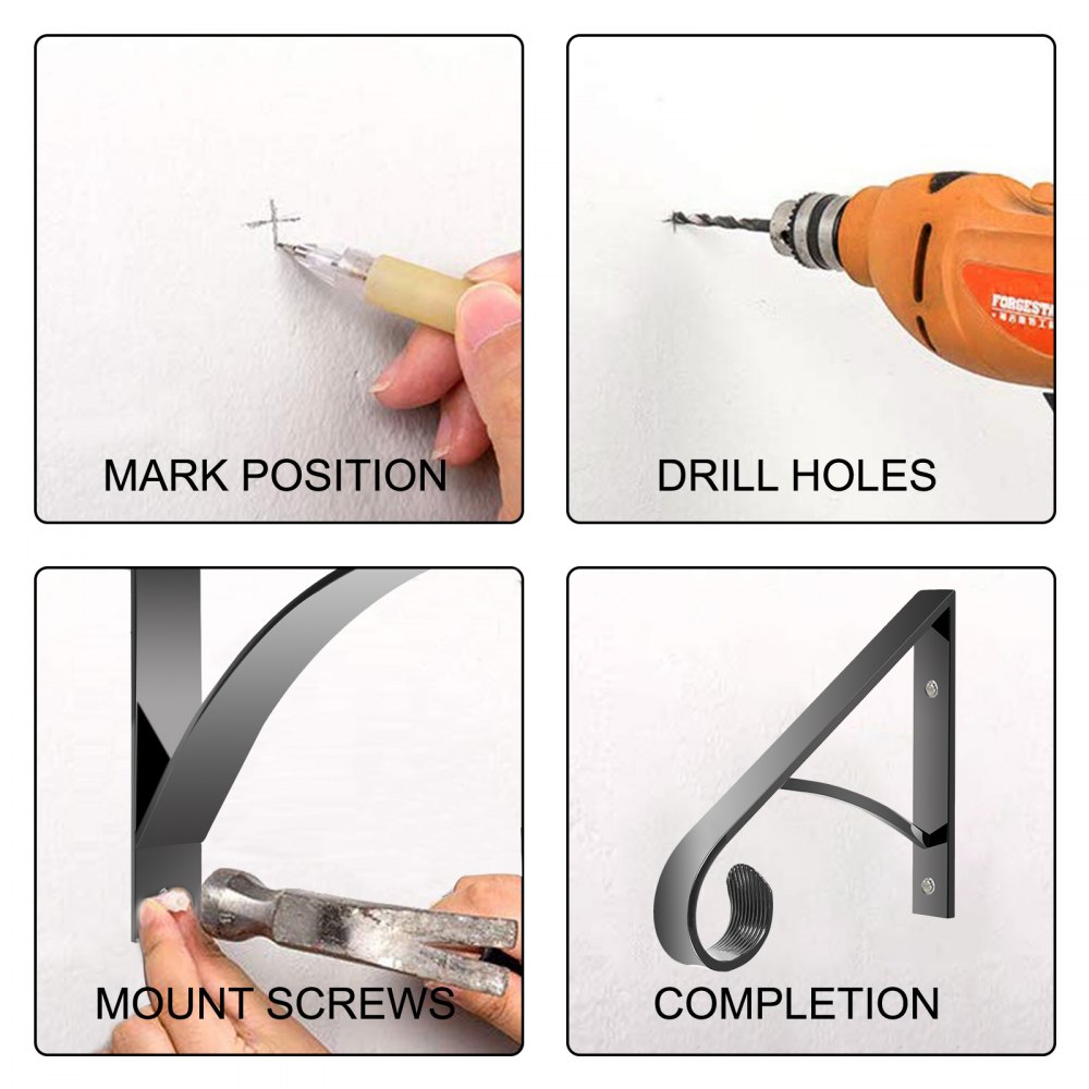 Vevor Corrimano Per Scale Ringhiere Passamano Ferro Battuto 14 X 11 X 10 Pollici